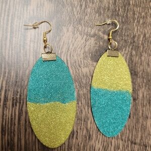 HAND CRAFTED Dazzle Me Glitter Teardrop Style  Dangle Earrings